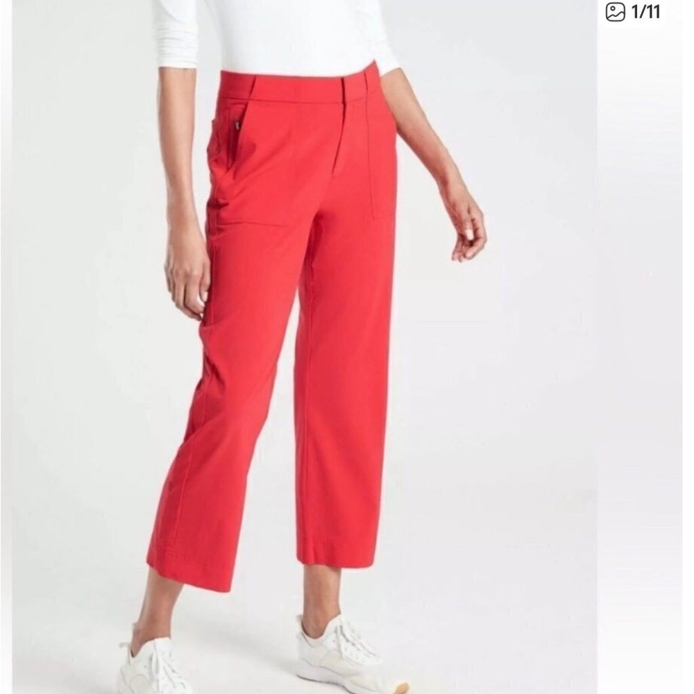 Athleta Tribeca Red Cropped Pants size 4